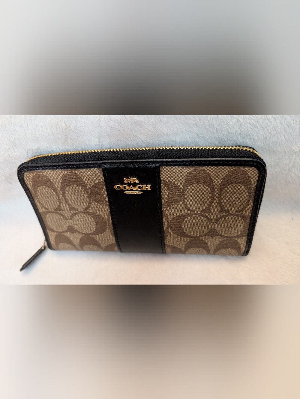 Coach Pvc Leather Accordion wallet in signature canvas zip F54630 NEW 250 retail - Picture 4 of 6